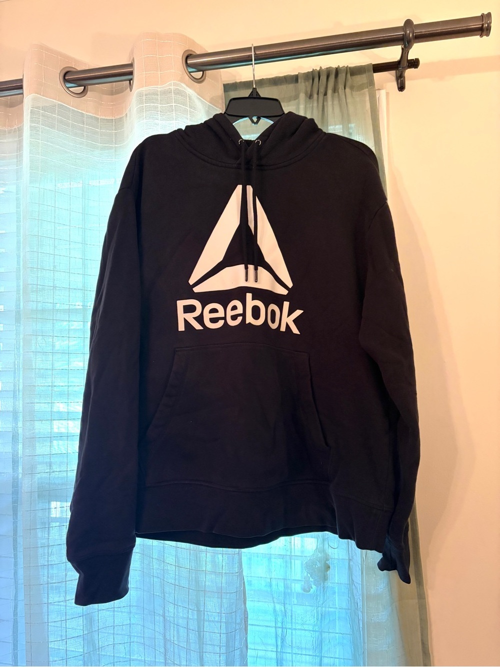 Reebok Black Hoodie with White Logo Trim